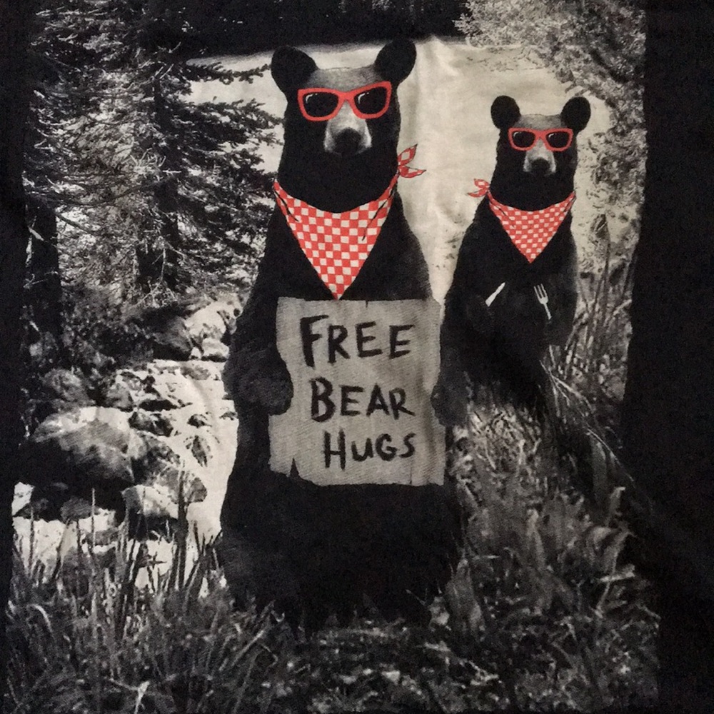 Bear hugs black tank muscle top